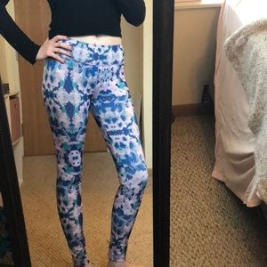 Bright floral workout leggings